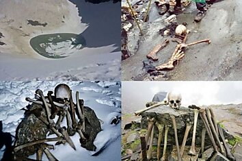 Удивительное озеро скелетов Роопкунд в Индии (9 фото)