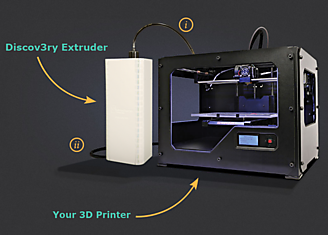 Discov3ry: насадка-экструдер к обычному 3D принтеру для работы с… шоколадным кремом, силиконом, полиуританом, глиной