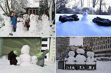 Снеговики, они такие разные (29 фото)