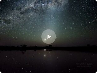 Ночь на австралийском озере Тайрел