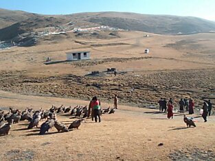 Похороны в Тибете (6 фото)