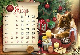 Календарь с тиграми.