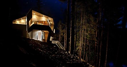 Многоуровневый дом в лесу