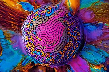 Разноцветная мозаика из акварельной краски.