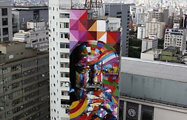 Бразильский стрит-арт: гигантские портреты пожилых людей на улицах Сан-Паулу