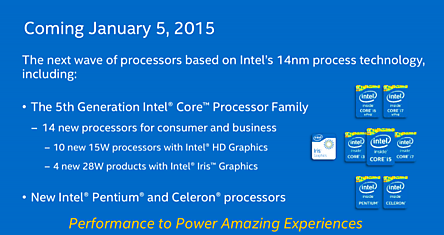 Компания Intel рассказала о процессорах Core пятого поколения