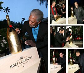 Золотая бутылка Moёt & Chandon с автографами