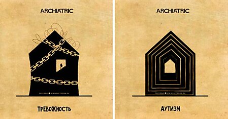 15 распространённых психических проблем, представленные в виде домиков