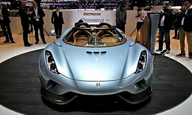 Ошеломительный гибрид Koenigsegg Regera показанный 03/03/15 на моторшоу в Женеве....