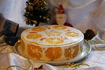 Цитрусовый десерт для праздничного стола: желейный торт «Новый год».
