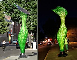 Световая инсталляция в Портленде: скульптуры на солнечных батареях