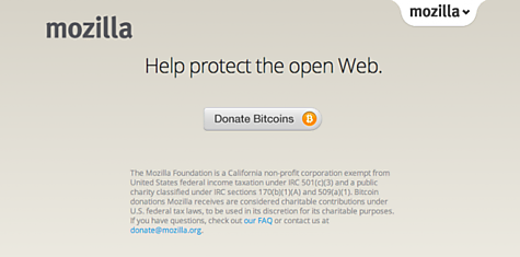 Фонд Mozilla начал принимать пожертвования в биткоинах