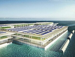Испанские архитекторы представили проект плавающей фермы на солнечных батареях