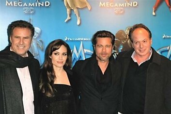 Брэд Питт (Brad Pitt) и Анджелина Джоли (Angelina Jolie) на парижской премьере мультфильма «Мегамозг»