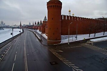 Пустынная Москва 1го января 2013 года