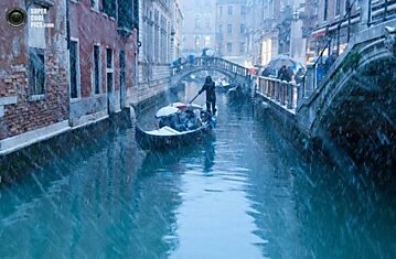 Снегопад в Венеции (11 фото)