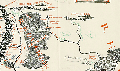 Найдена карта Средиземья с пометками Толкина