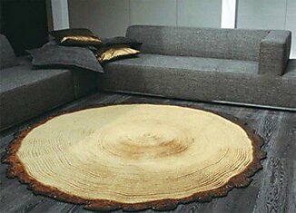 Дизайнерский коврик в виде среза дерева