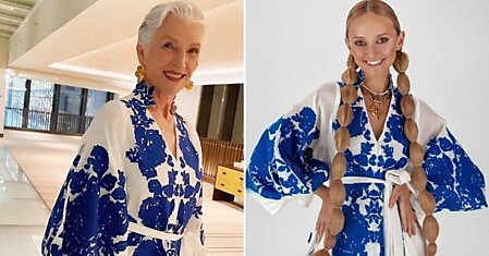 73-летняя Мэй Маск блестнула в роскошном вышитом платье из новой коллекции украинского дизайнера