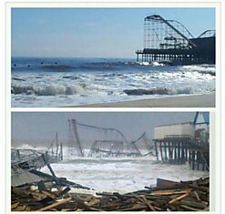 Разрущения от урагана "Сэнди" в стиле "до и после"