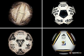 Мячи всех Чемпионатов мира по футболу с 1930 по 2010 (22 фото)