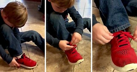 Этот 5-летний мальчик любого научит идеально завязывать шнурки