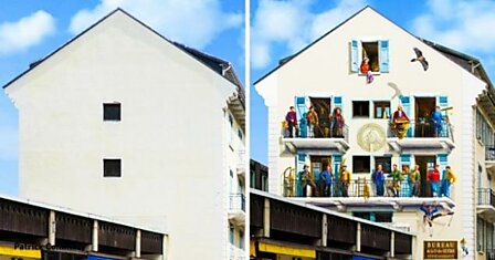 Этот художник изменяет скучные здания до неузнаваемости