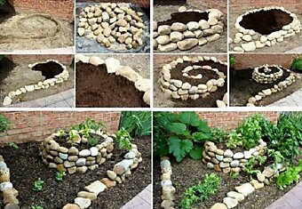 Простая идея от умелого садовода, как оформить клумбу с помощью обычных камней. Всё понравилось!