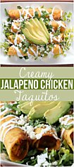 Creamy Jalapeño Chicken Taquitos. Сливочное халапеньо Куриные Taquitos.
