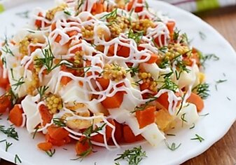 Рецепт салата из моркови и яиц