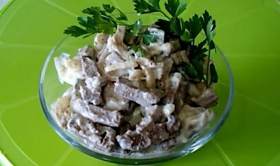 Рецепт печеночного салата с луком