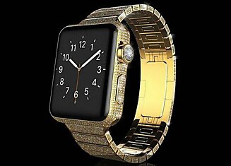 Goldgenie представили Apple Watch с золотым корпусом украшенным алмазами за 165.000$.