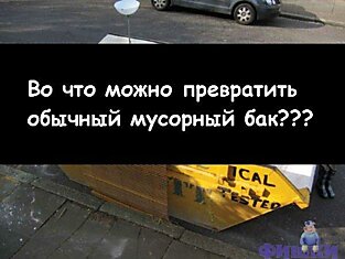 А как еще использовать старый ненужный мусорный бак?