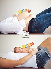 У этих родителей всё в порядке с фантазией. 10 трогательных фото до и после беременности.