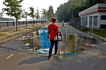 3d рисунки на улицах Москвы