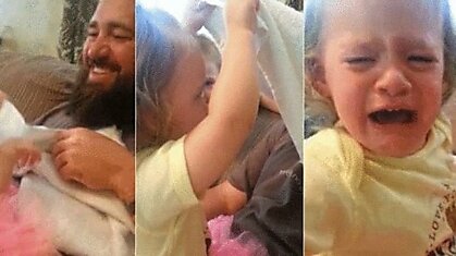 Как может отреагировать ребенок, если папа сбрил бороду (видео)