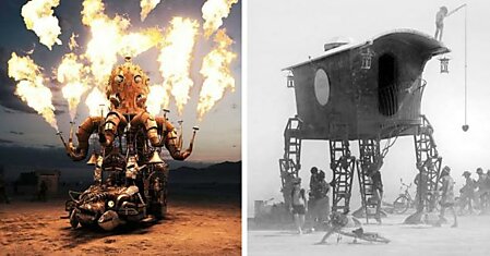 Изумительные фото с фестиваля Burning Man, мистического шоу огня посреди мёртвой пустыни