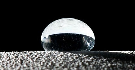 Капля воды и супергидрофобная поверхность