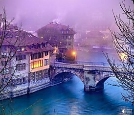 Осенний туманный Берн - сердце Швейцарии.