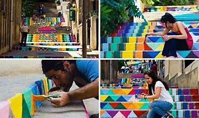 Художественный субботник: цветные лестницы Бейрута