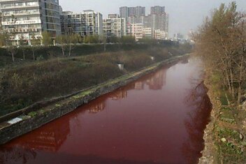Кровавая река из химотходов