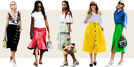 С чем носить юбки миди: стильные комбинации?