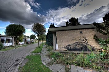 Деревня уличного рисунка в Бельгии