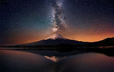 Млечный путь над горой Фудзияма, Япония