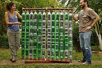 Солнечный водонагреватель из пластиковых бутылок