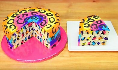 Рецепт радужно-леопардового торта