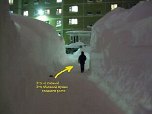 Норильск после сильнейшего снегопада (44 фотографии)