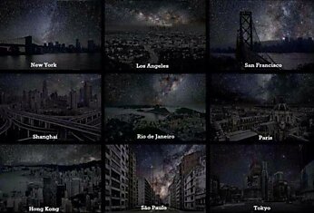 Какое было бы небо над городами если бы не было электрического света