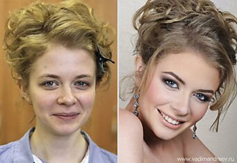 Девушки до и после макияжа (20 фотографии)