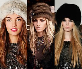 Модные меховые шапки зима 2014